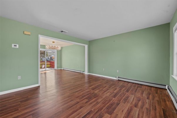 Chandelier, Empty room, Interior, Wood Texture Flooring