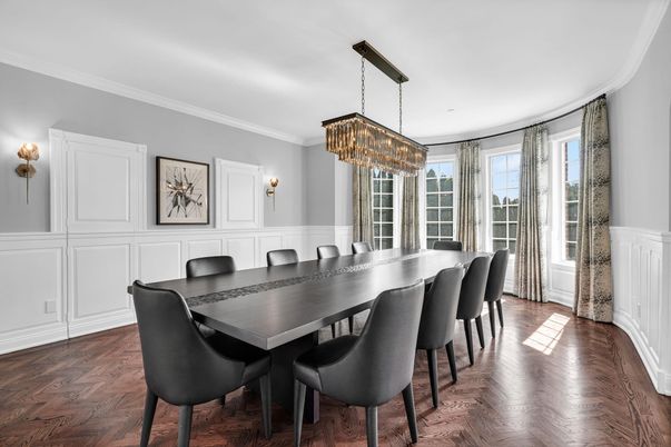 Chandelier, Dining room, Interior, Wood Texture Flooring