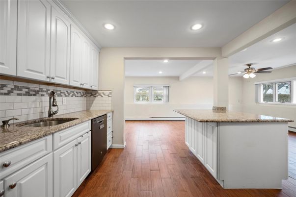 Interior, Kitchen, Recessed Lighting, Wood Texture Flooring