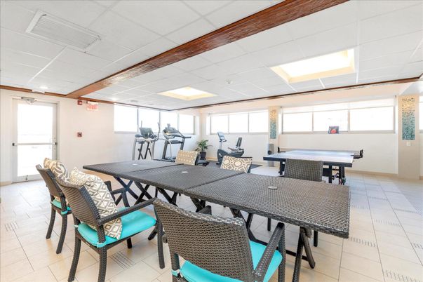Dining room, Fitness Equipment, Game Room, Interior, Recessed Lighting
