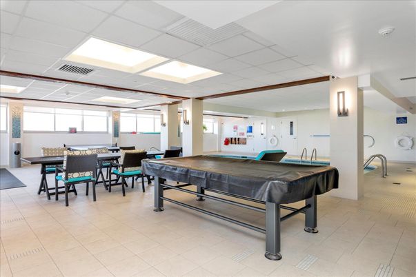 Billiard Table, Game Room, Interior, Recessed Lighting