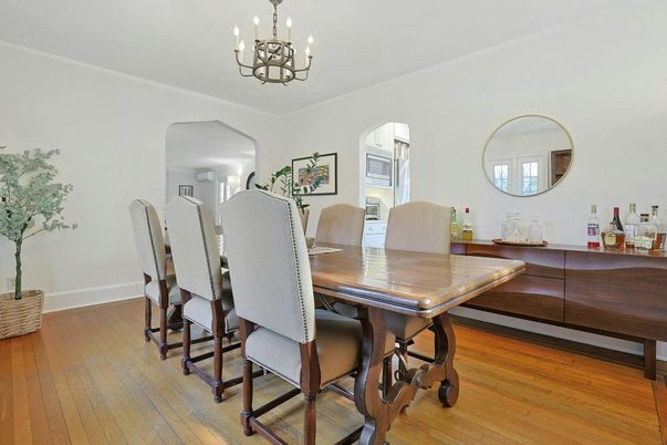 Chandelier, Dining room, Interior, Wood Texture Flooring