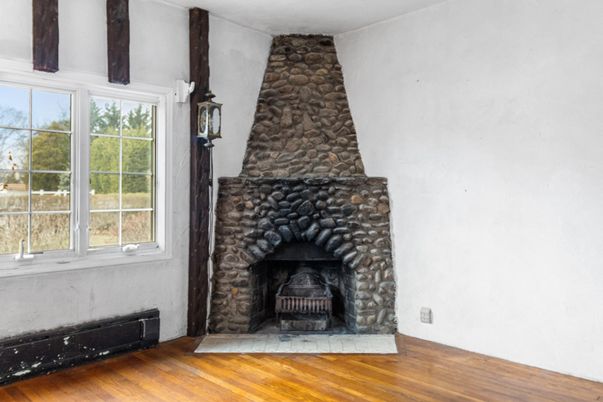 Fireplace, Interior, Wood Texture Flooring