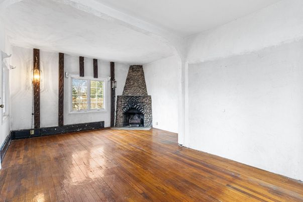 Empty room, Fireplace, Interior, Wood Texture Flooring