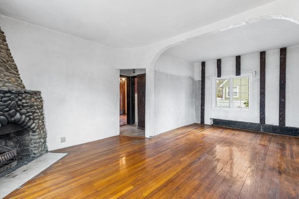Empty room, Fireplace, Interior, Wood Texture Flooring