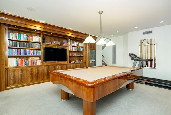 Billiard Table, Game Room, Interior, Pendant Lights, Recessed Lighting