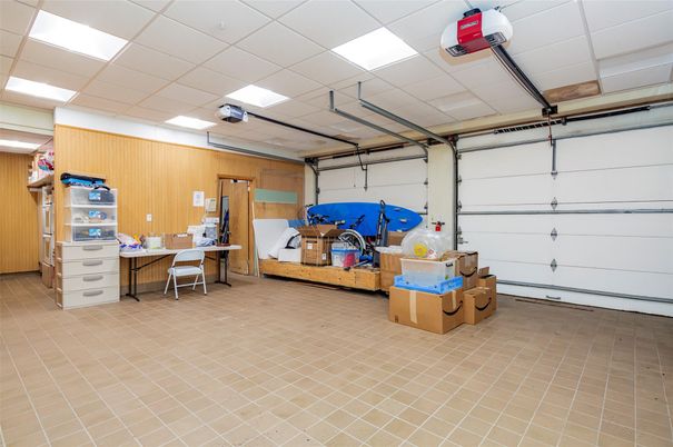 Garage, Interior, Recessed Lighting, Wooden Walls