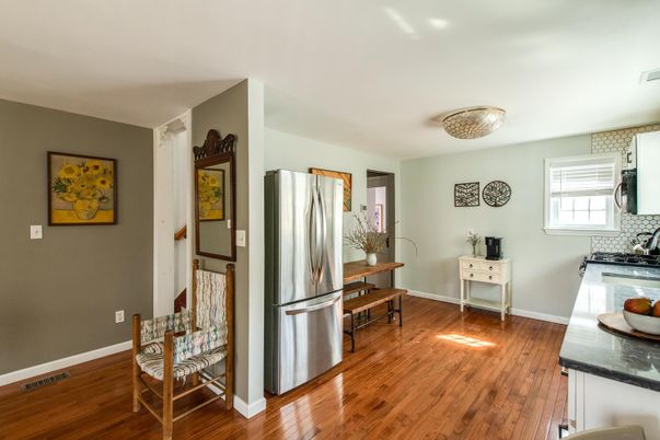 Interior, Kitchen, Stainless Steel Appliances, Wood Texture Flooring