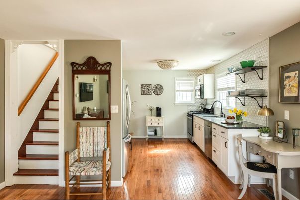 Interior, Kitchen, Wood Texture Flooring