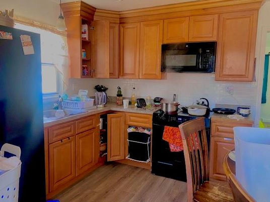 Interior, Kitchen, Recessed Lighting, Wood Texture Flooring