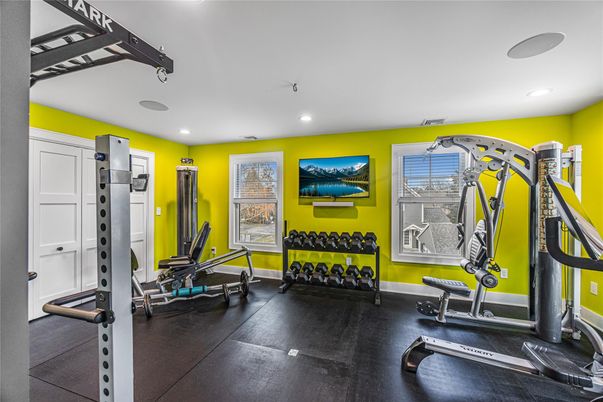 Fitness Equipment, Gym, Interior, Recessed Lighting