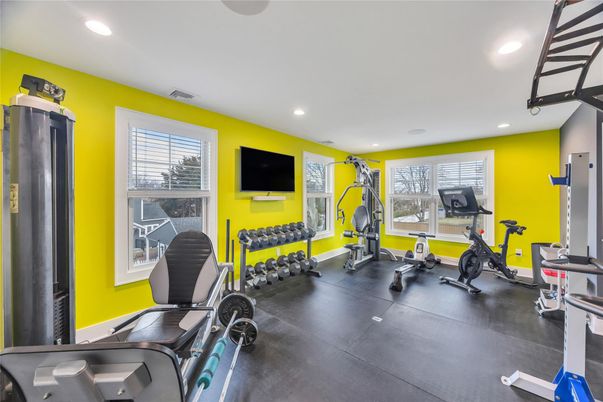 Fitness Equipment, Gym, Interior, Recessed Lighting
