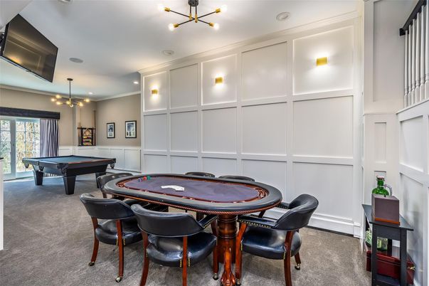 Billiard Table, Game Room, Interior, Pendant Lights