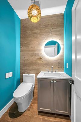 Bathroom, Interior, Wood Texture Flooring, Wooden Walls
