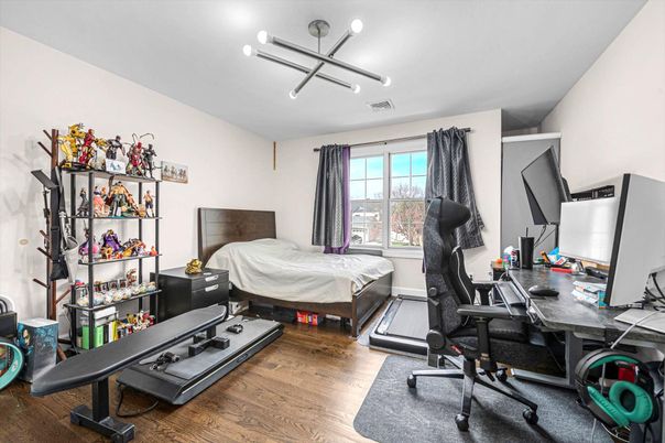 Bedroom, Fitness Equipment, Home Office, Interior, Wood Texture Flooring