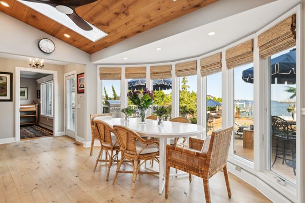 Dining room, Interior, Recessed Lighting, Wooden Ceilings, Wood Texture Flooring