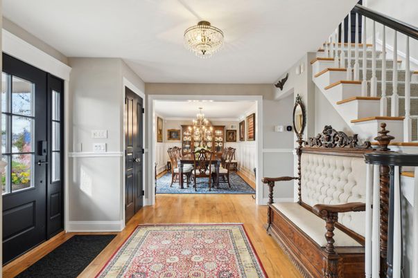 Chandelier, Dining room, Interior, Wood Texture Flooring