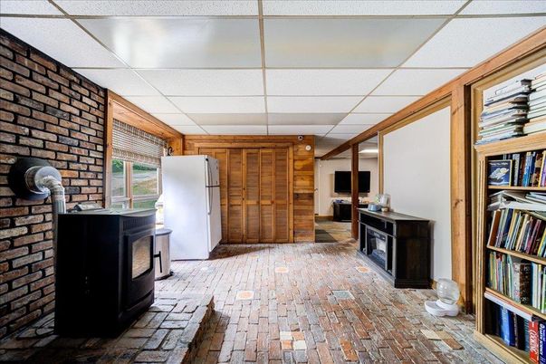 Fireplace, Interior, Stone Walls, Wooden Walls