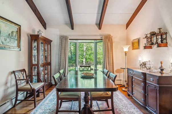 Dining room, Interior, Wooden Beams, Wood Texture Flooring