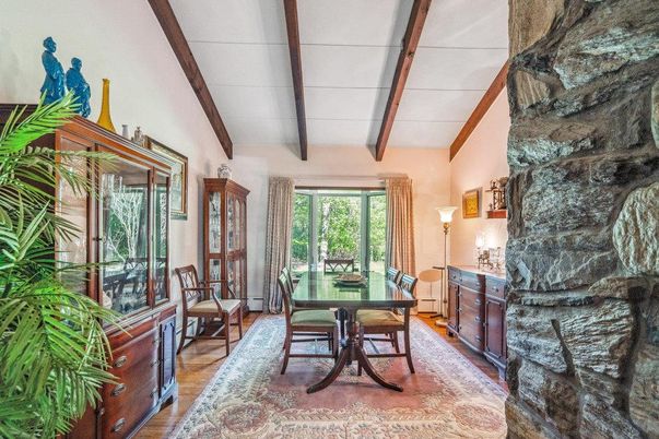 Dining room, Interior, Wooden Beams, Wood Texture Flooring