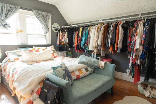 Interior, Walk-in Closets, Wood Texture Flooring