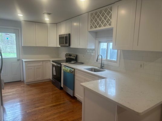 Interior, Kitchen, Recessed Lighting, Wood Texture Flooring