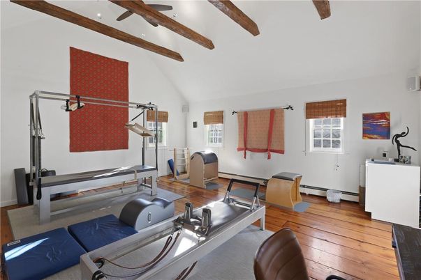 Fitness Equipment, Interior, Wooden Beams, Wood Texture Flooring