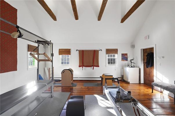 Fitness Equipment, Interior, Wooden Beams, Wood Texture Flooring