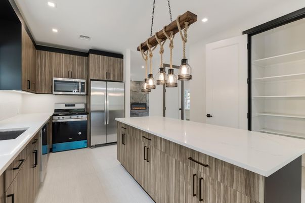 Interior, Kitchen, Pendant Lights, Recessed Lighting, Stainless Steel Appliances