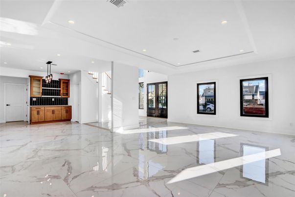 Interior, Kitchen, Marble, Pendant Lights, Recessed Lighting