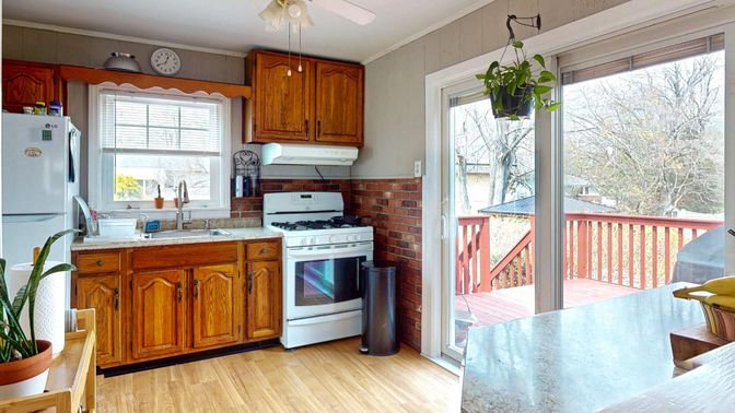 Interior, Kitchen, Wood Texture Flooring