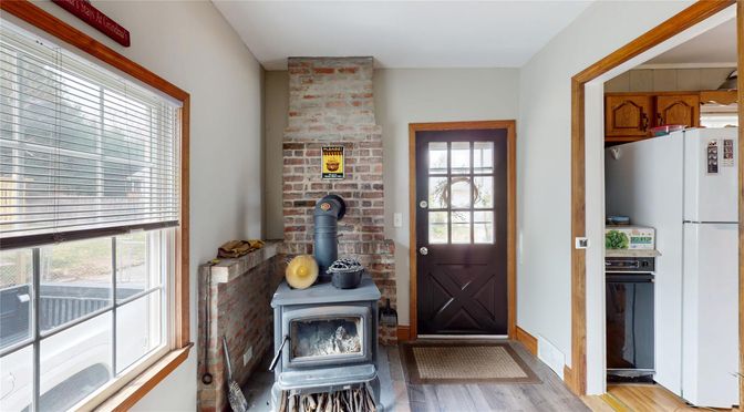 Fireplace, Interior, Stone Walls, Wood Texture Flooring