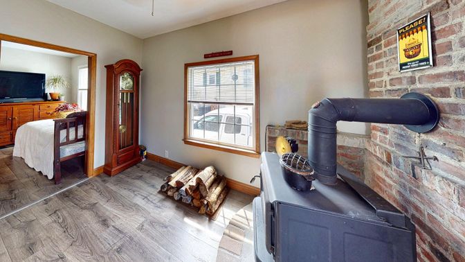 Interior, Stone Walls, Wood Texture Flooring