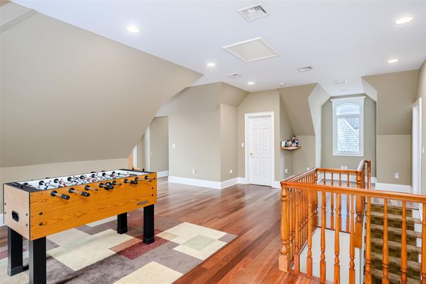 Game Room, Interior, Recessed Lighting, Wood Texture Flooring