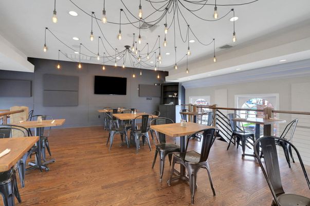 Dining room, Interior, Pendant Lights, Recessed Lighting, Wood Texture Flooring