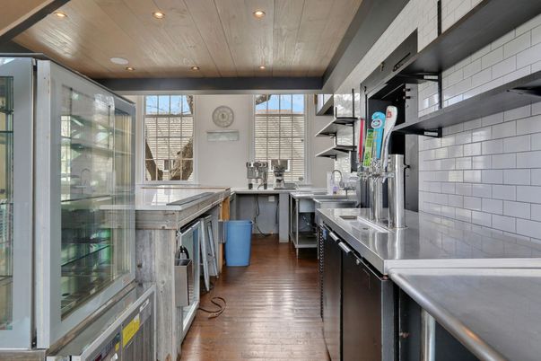 Interior, Kitchen, Recessed Lighting, Stainless Steel Appliances, Wooden Ceilings, Wood Texture Flooring