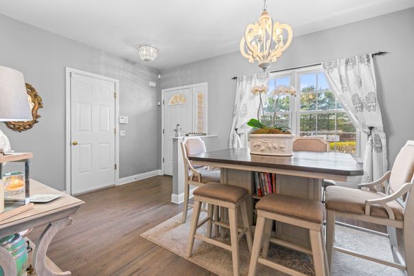 Chandelier, Dining room, Interior, Wood Texture Flooring