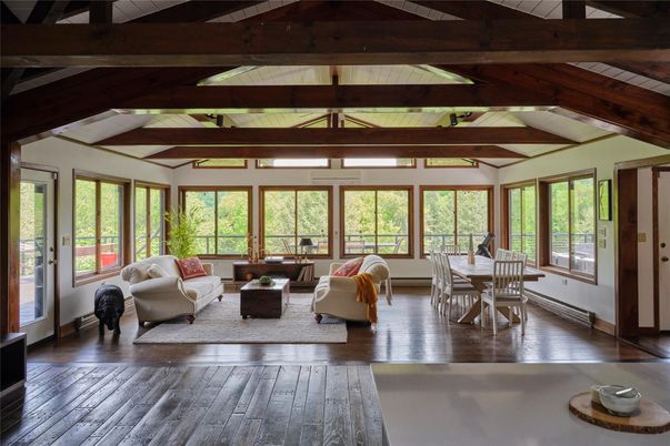 Dining room, Interior, Living room, Wooden Beams, Wood Texture Flooring