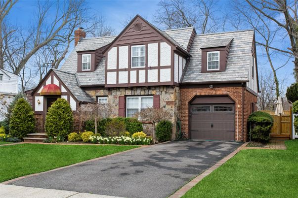 Attached, Exterior, Facade, Brick Facade, Tudor Revival