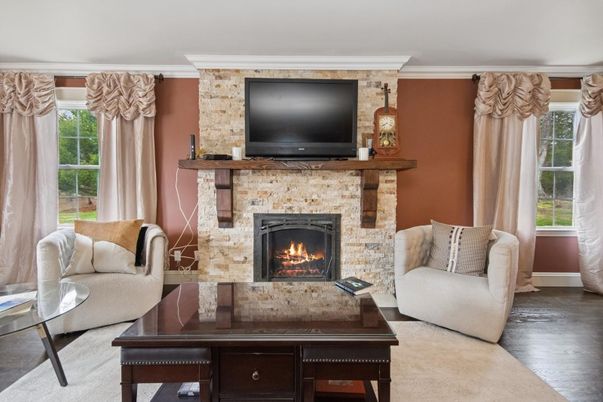 Fireplace, Interior, Living room, Wood Texture Flooring