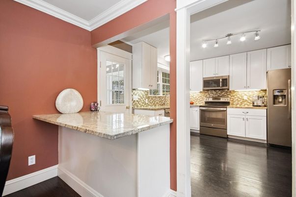 Interior, Kitchen, Stainless Steel Appliances, Wood Texture Flooring
