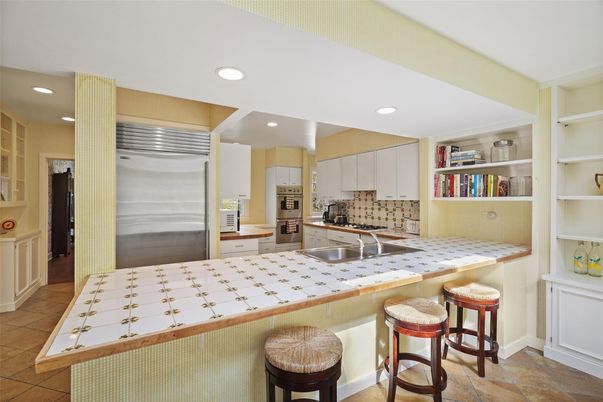 Interior, Kitchen, Recessed Lighting, Stainless Steel Appliances, Tile Countertops