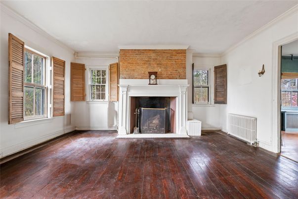 Fireplace, Interior, Stone Walls, Wood Texture Flooring