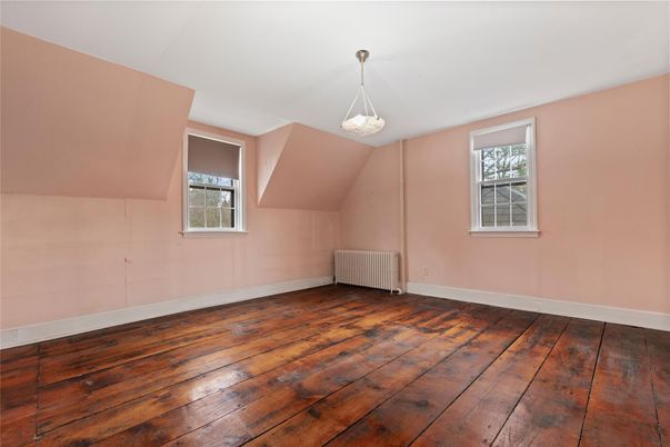Empty room, Interior, Pendant Lights, Wood Texture Flooring