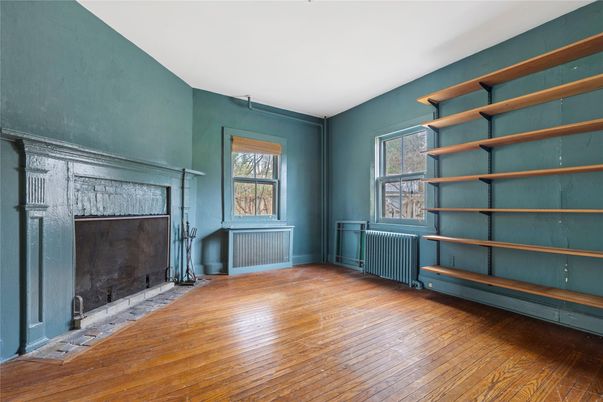 Empty room, Fireplace, Interior, Wood Texture Flooring