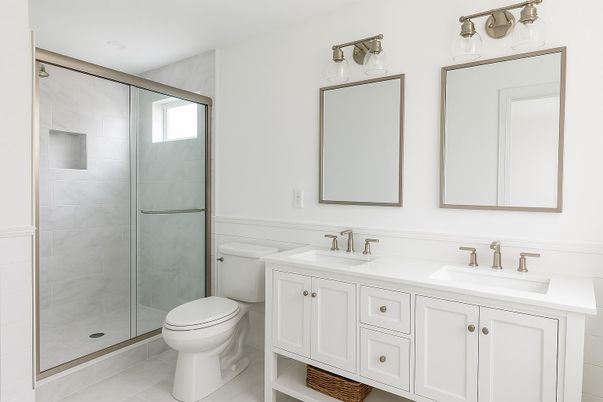 Bathroom, Dual Sink Vanities, Glass Shower, Interior