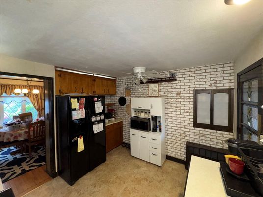 Dining room, Interior, Kitchen, Pendant Lights, Stone Walls
