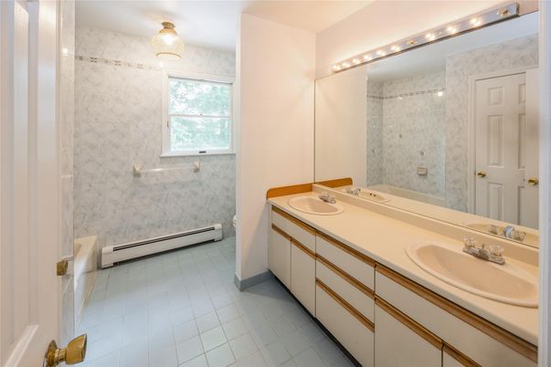 Bathroom, Dual Sink Vanities, Interior, Marble Walls
