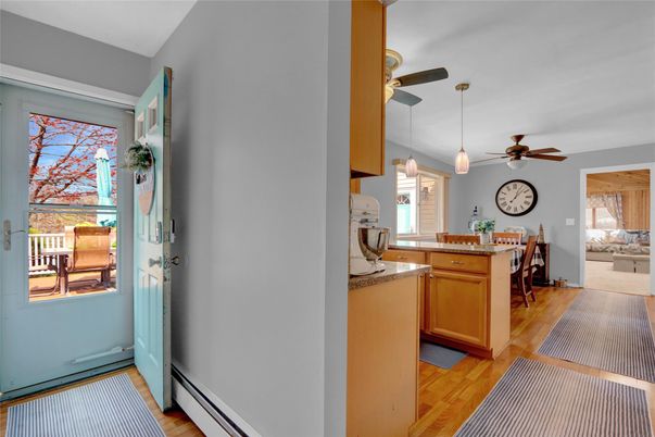 Dining room, Interior, Kitchen, Pendant Lights, Wood Texture Flooring