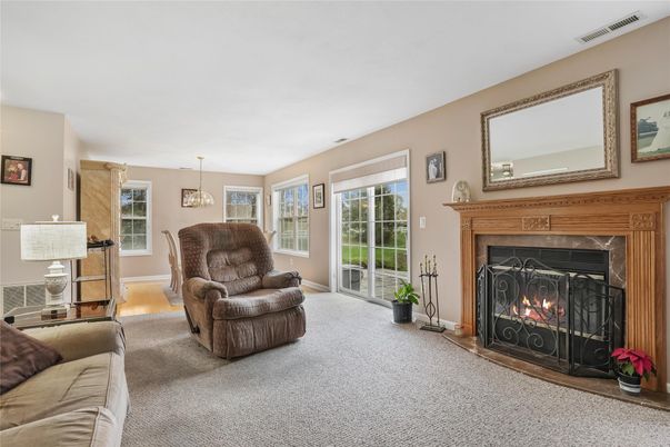 Dining room, Fireplace, Interior, Living room, Pendant Lights